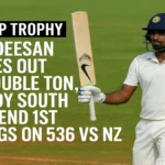 दलीप ट्रॉफी: जगदीशन का डबल सेंचुरी से चूके, साउथ ज़ोन ने पहली पारी में बनाए 536 रन