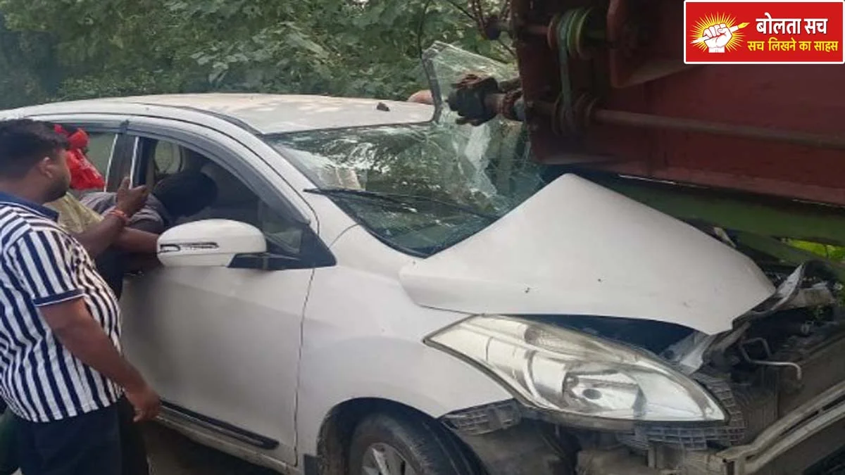 Uncontrolled car collides with combine