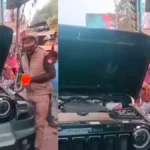 बाराबंकी में VIP रौब पड़ा भारी, बीजेपी झंडा और हूटर लगी ब्लैक थार का ₹10 हजार का चालान