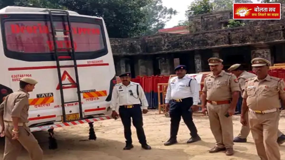 Major action against illegal buses in Deoria
